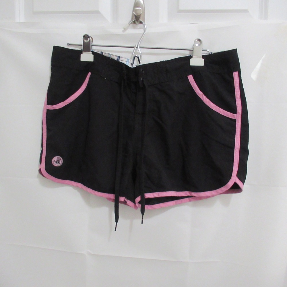 Body Glove Board Shorts Womens Junior 13 Black Pink lace up Swim Surf Beachwear